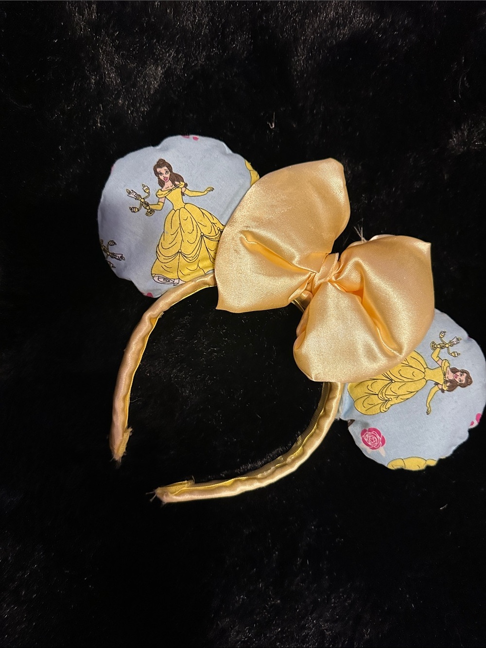 Yellow Satin Bow Kids' Princess Ear Headband